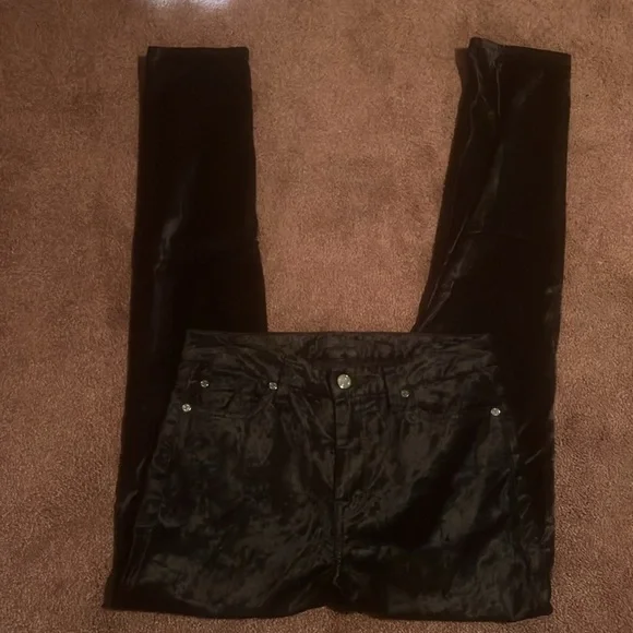 7 for all mankind black velvet skinny jeans - Picture 2 of 5